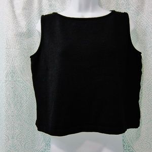 ST. JOHN CAVIAR Black Knit Sleeveless Sweater